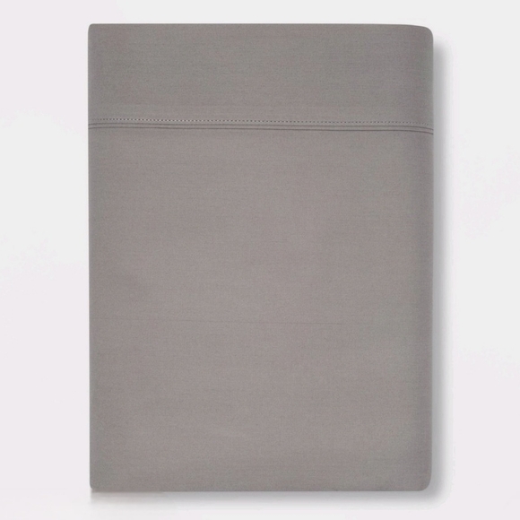 Threshold Twin 300 Thread Count Ultra Soft Flat Sheet Gray - Picture 1 of 6